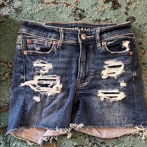 American Eagle next level stretch high v-rise shorts denim size 00